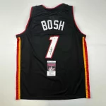 Chris Bosh Autographed #1 Miami Basketball Jersey