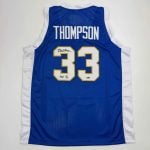 Autographed David Thompson #33 Blue Denver Nuggets Basketball Jersey
