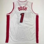 Autographed Chris Bosh #1 Miami Heat Basketball Jersey