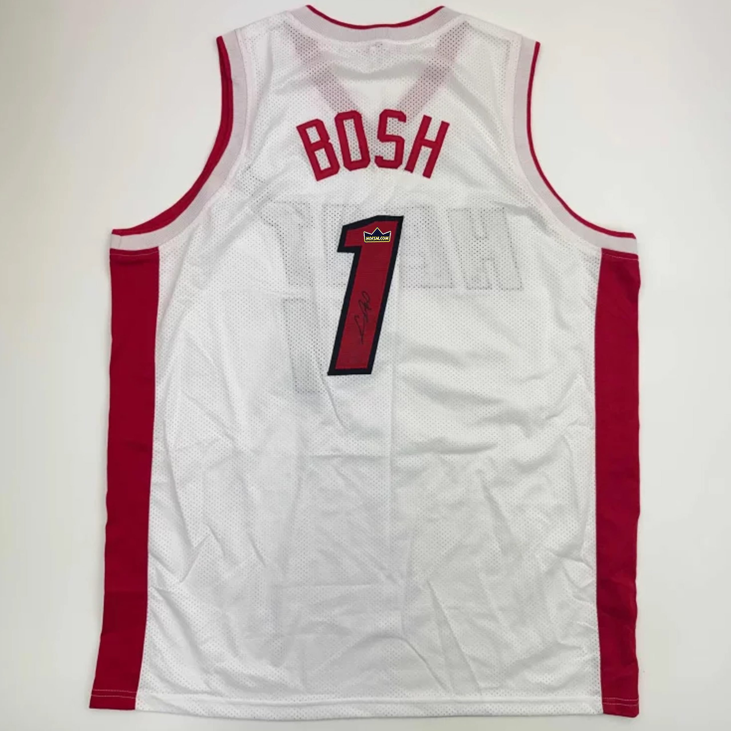 Autographed Chris Bosh #1 Miami Heat Basketball Jersey