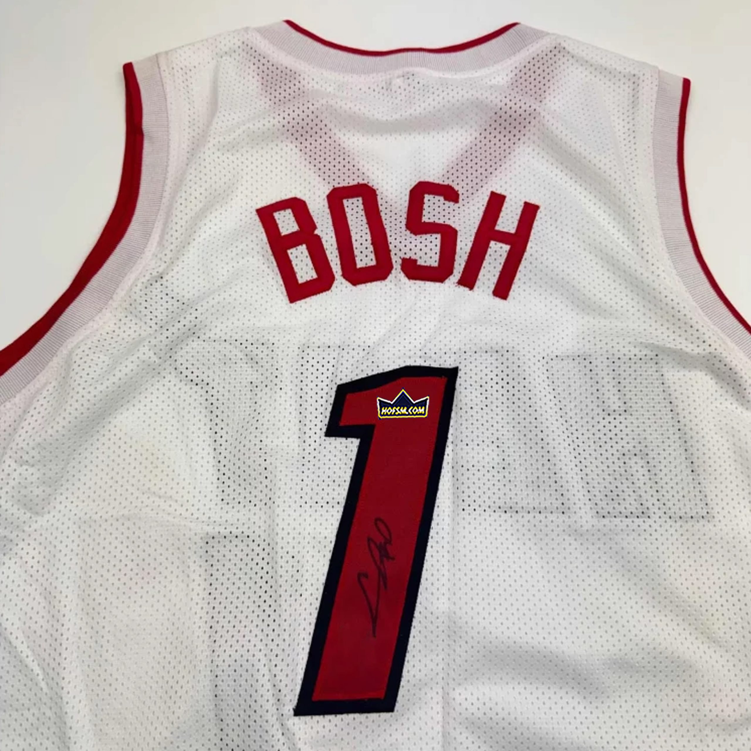 Autographed Chris Bosh #1 Miami Heat Basketball Jersey