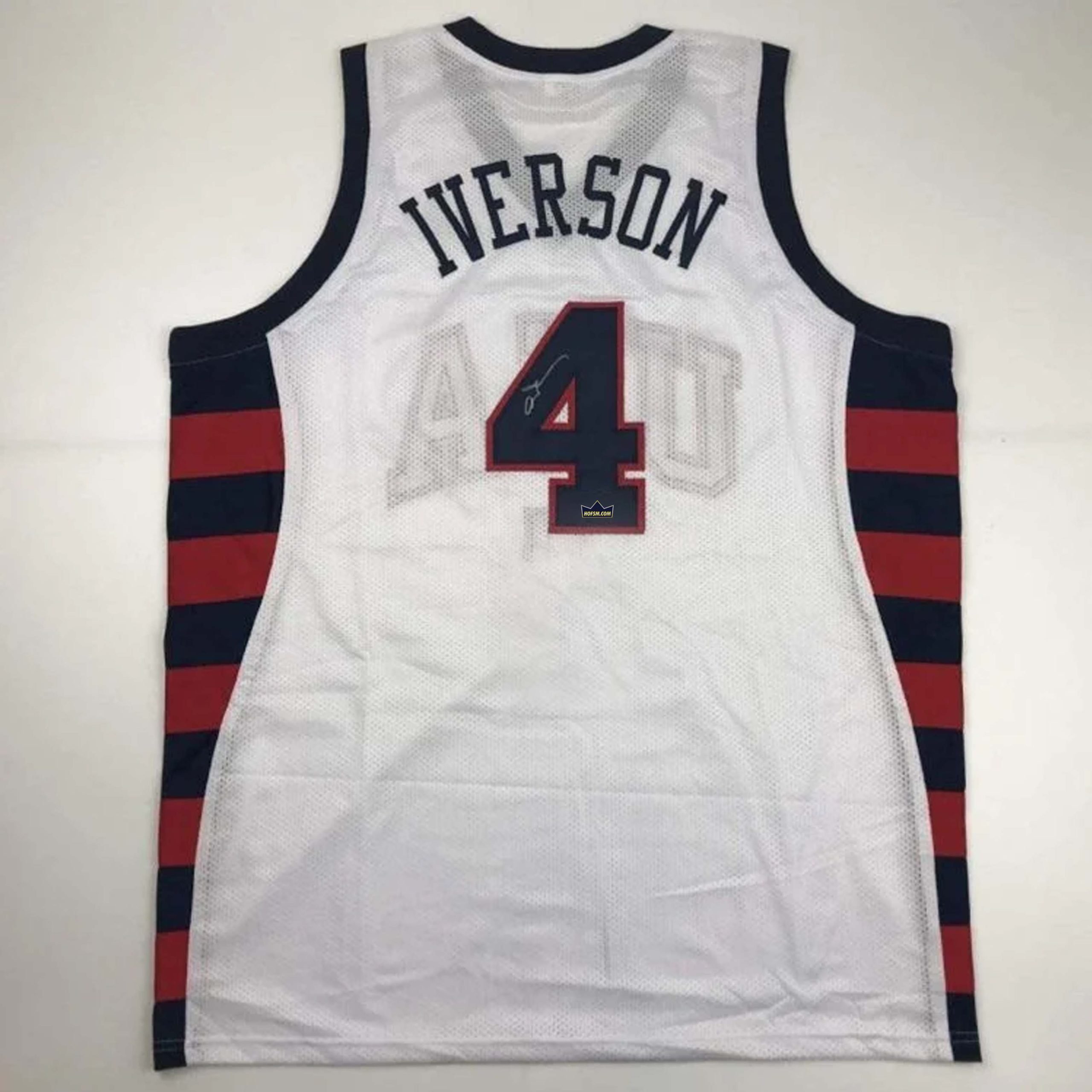 Allen Iverson Autographed #4 USA Basketball Jersey