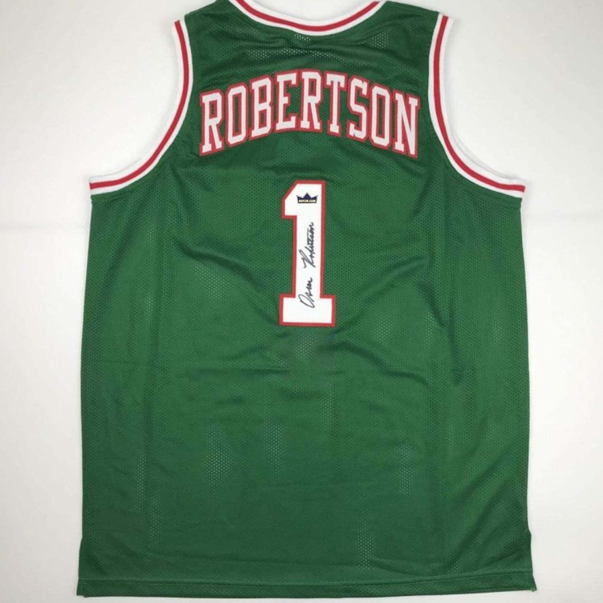Oscar Robertson Autographed #1 Milwaukee Basketball Jersey