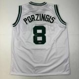 Kristaps Porzingis Autographed #8 Boston Celtics Basketball Jersey