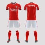 Benfica Red Home Blank Soccer Jersey Set