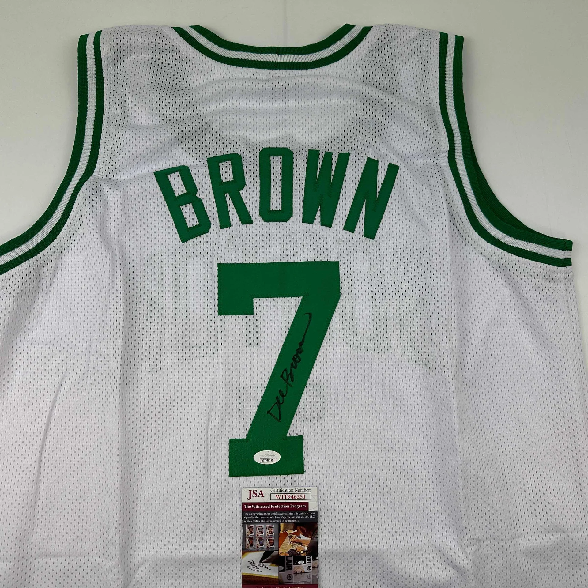 Dee Brown Autographed #7 Boston Celtics Basketball Jersey