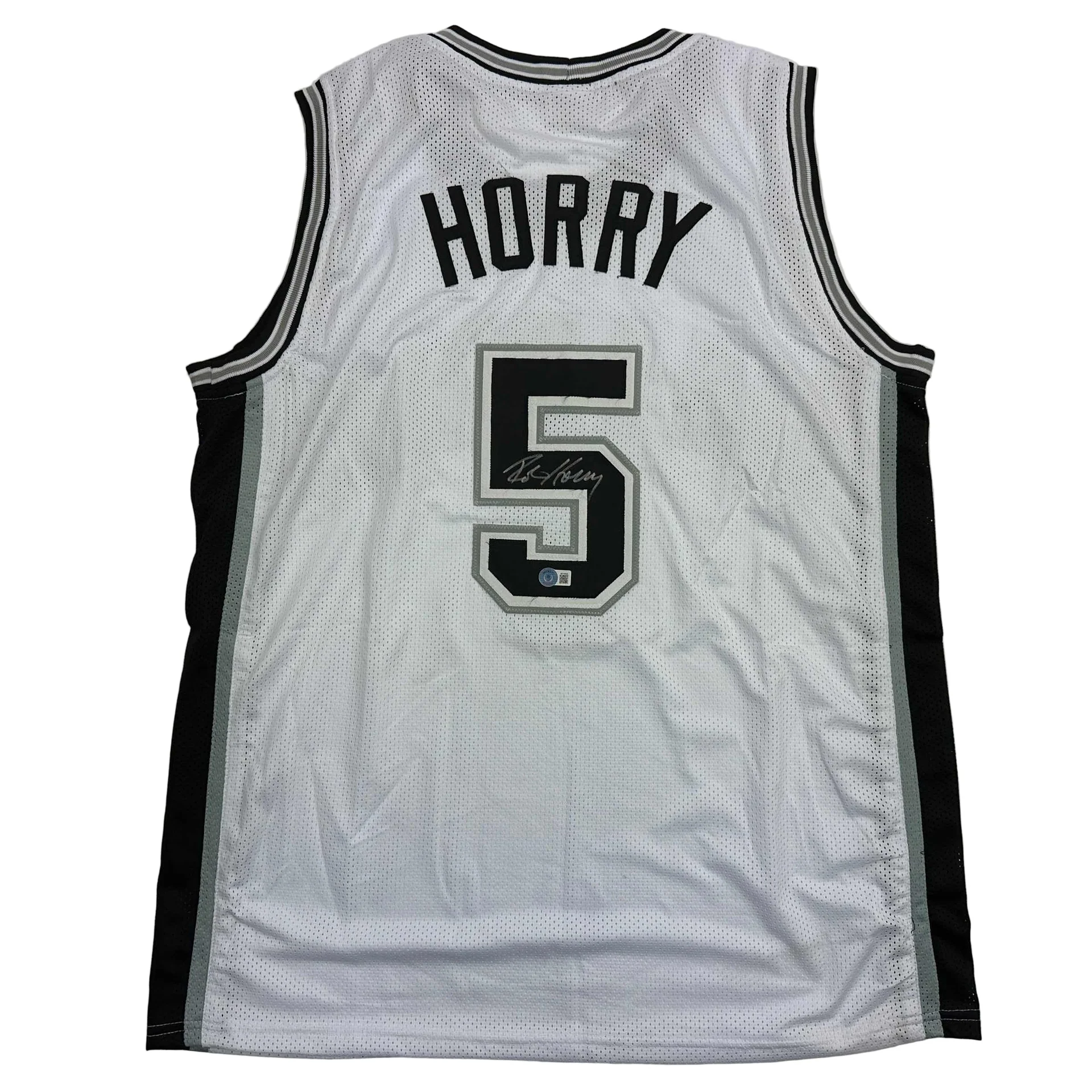 Autographed Robert Horry #5 San Antonio Spurs White Basketball Jersey