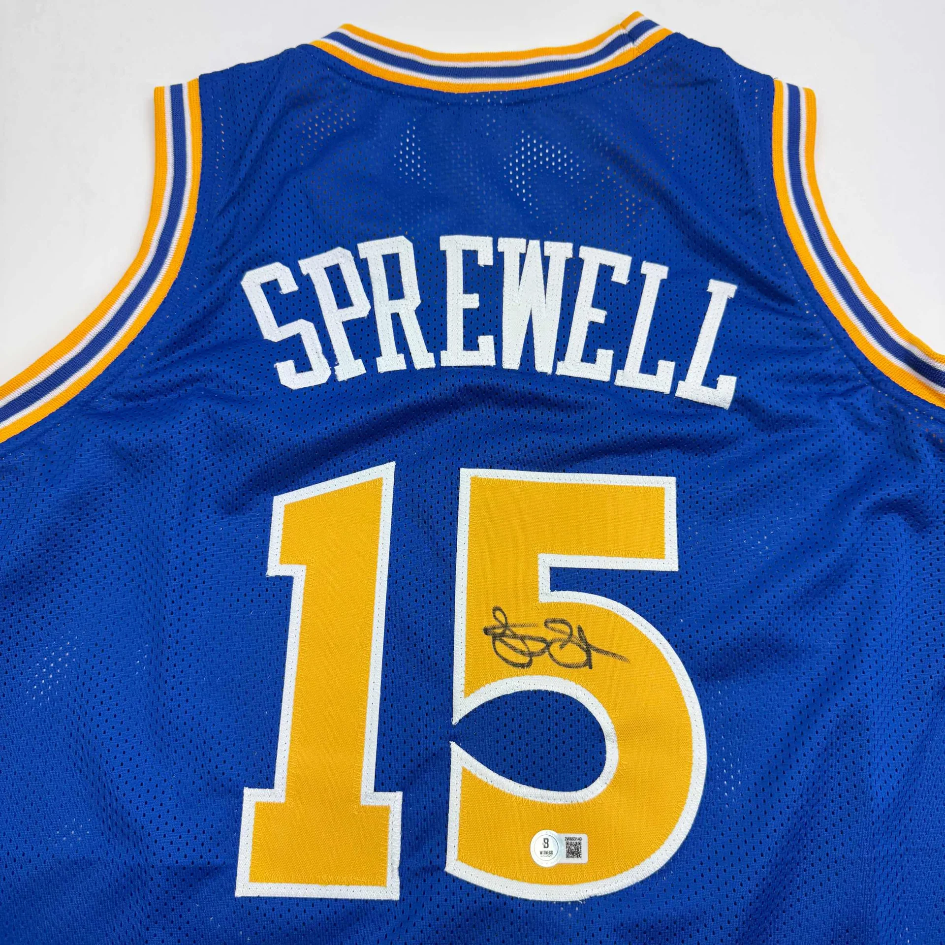 Latrell Sprewell Autographed #15 Golden State Basketball Jersey