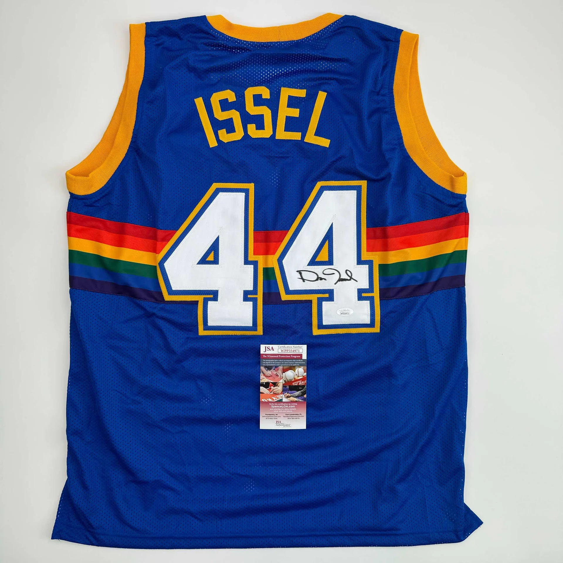 Dan Issel Autographed #44 Denver Nuggets Basketball Jersey