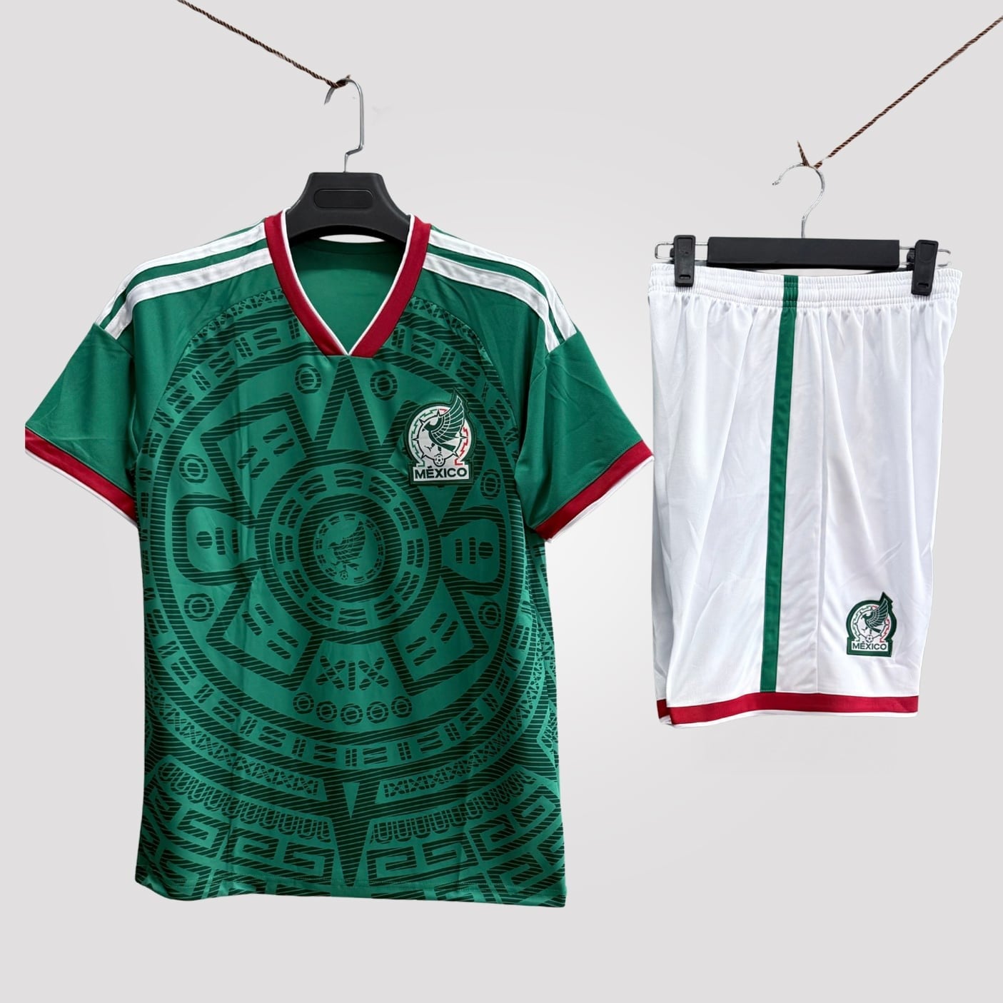 Mexico Green Home Blank Soccer Jersey Set