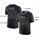 Customized Lights Out Black Silver Football Jersey
