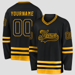 Customized Black-Yellow Hockey Jersey