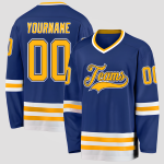 Customized Royal Gold-White Hockey Jersey