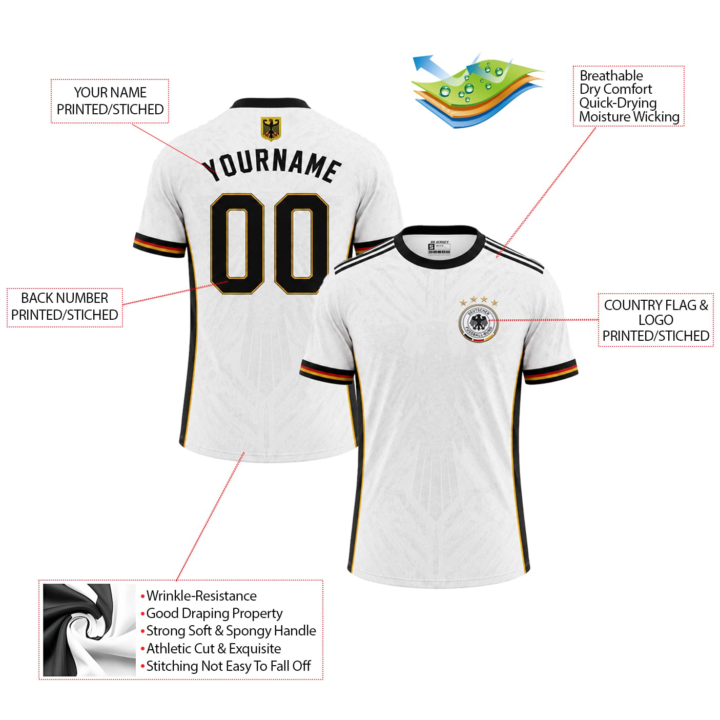 Germany Custom Soccer Jersey - Image 5