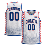 Croatia Custom White Basketball Jersey