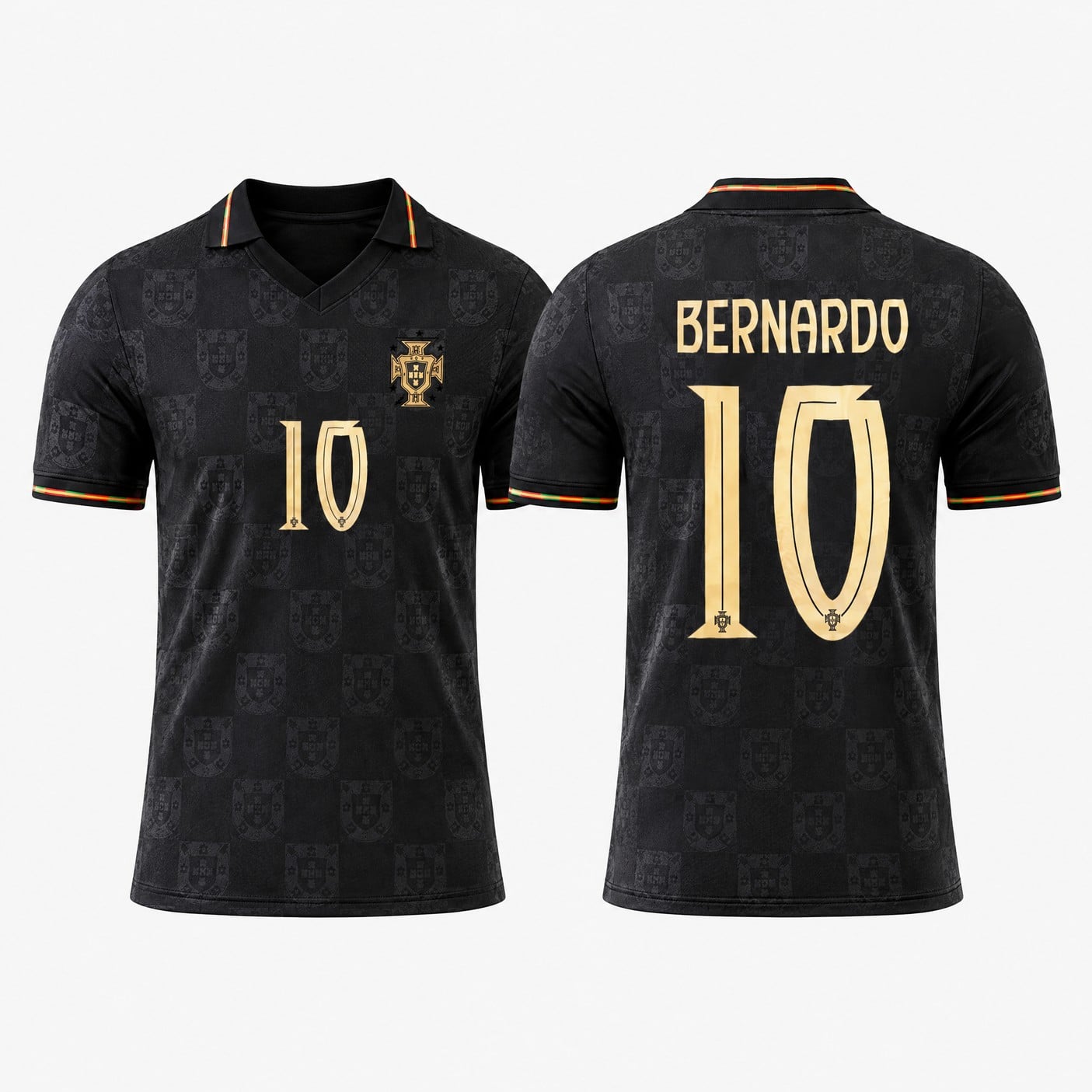 #10 Bernardo Silva Portugal ‘Black Panther’ Soccer Jersey, front and back
