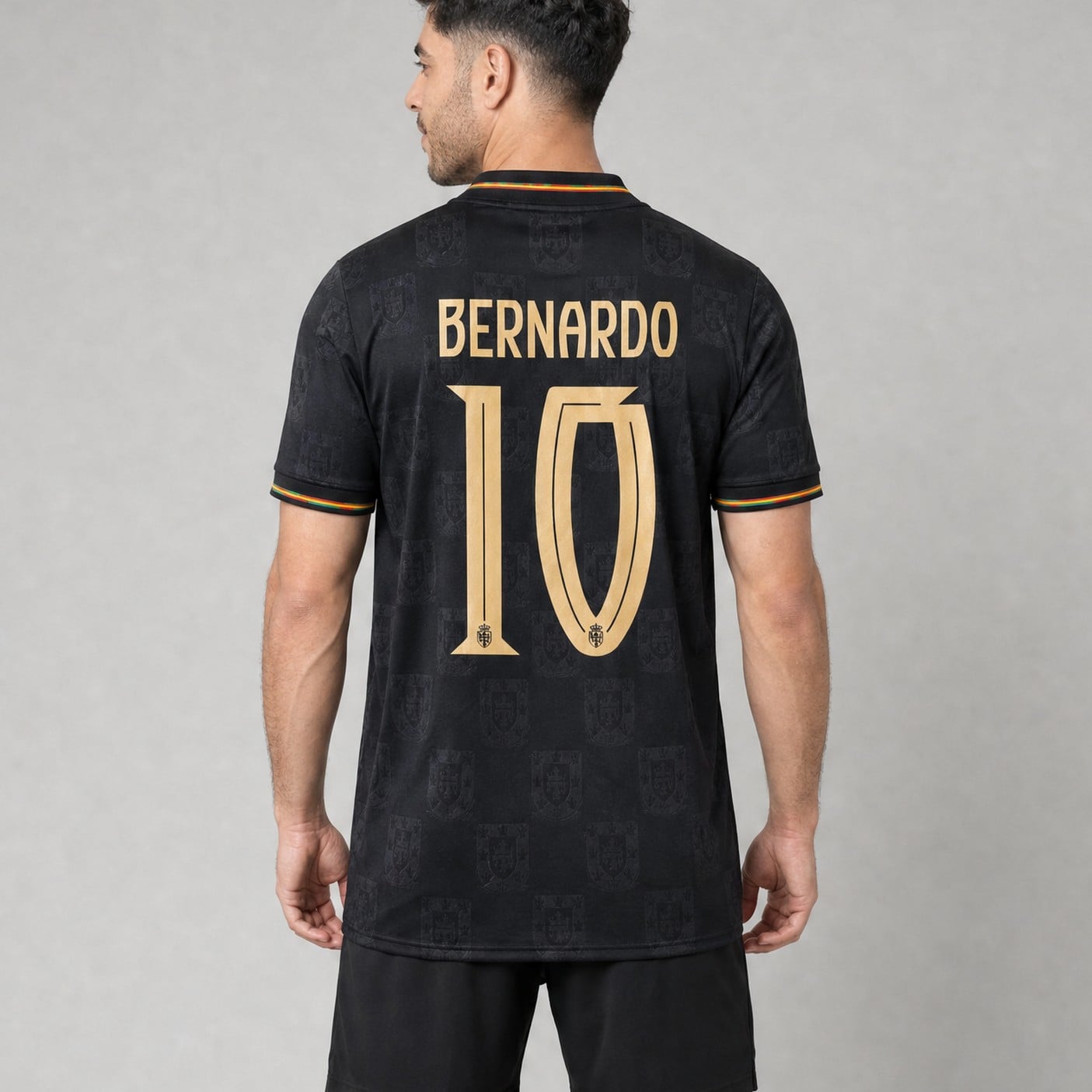 #10 Bernardo Silva Portugal ‘Black Panther’ Soccer Jersey, worn, back
