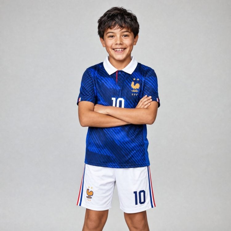 Mbappe Jersey Youth, France #10 Blue Soccer Kit | 99Jersey