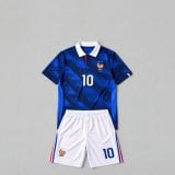 Kylian Mbappé #10 France Youth Blue/White Soccer Jersey Set