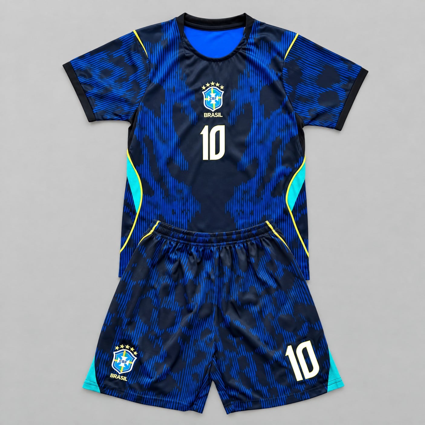 #10 Neymar Jr. Navy Blue Brazil Youth Soccer Jersey