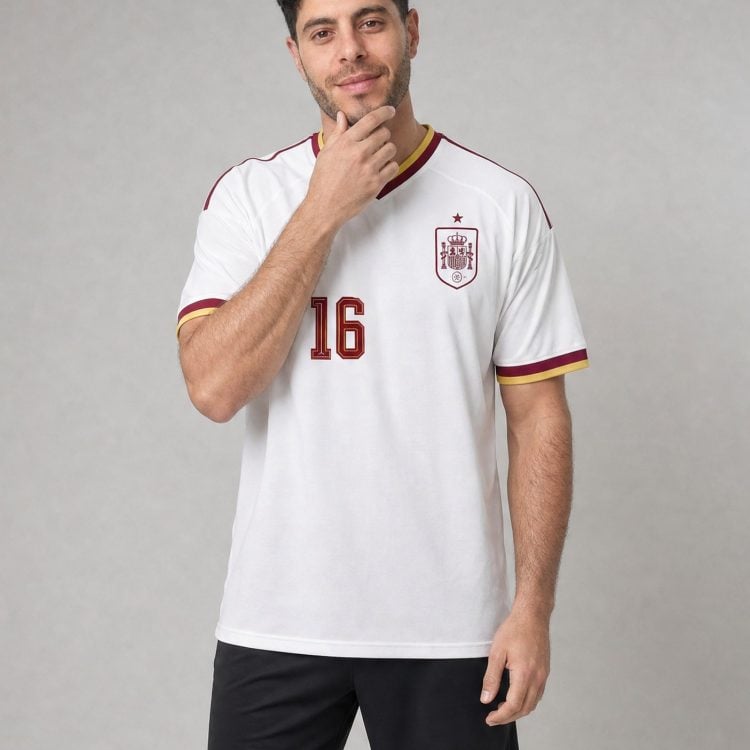16 Rodri White/Burgundy Spain Soccer Jersey - 99Jersey | Where