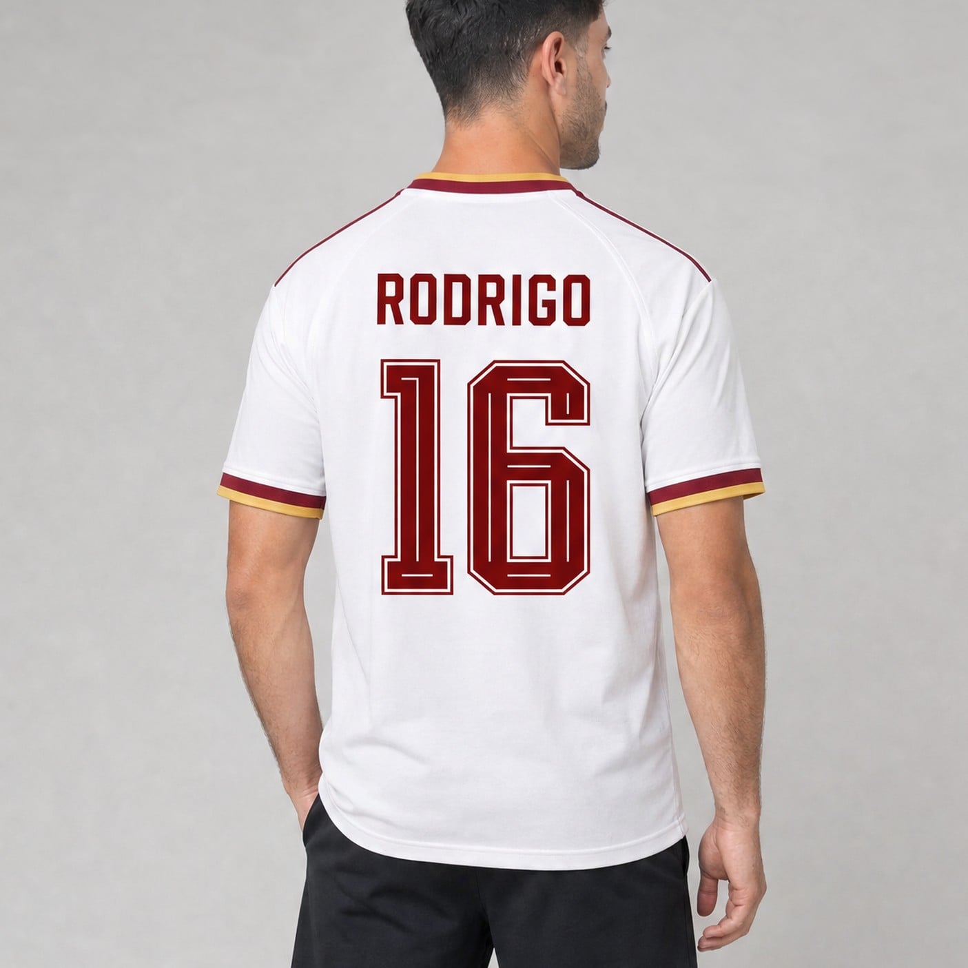 16 Rodri White/Burgundy Spain Soccer Jersey - 99Jersey | Where