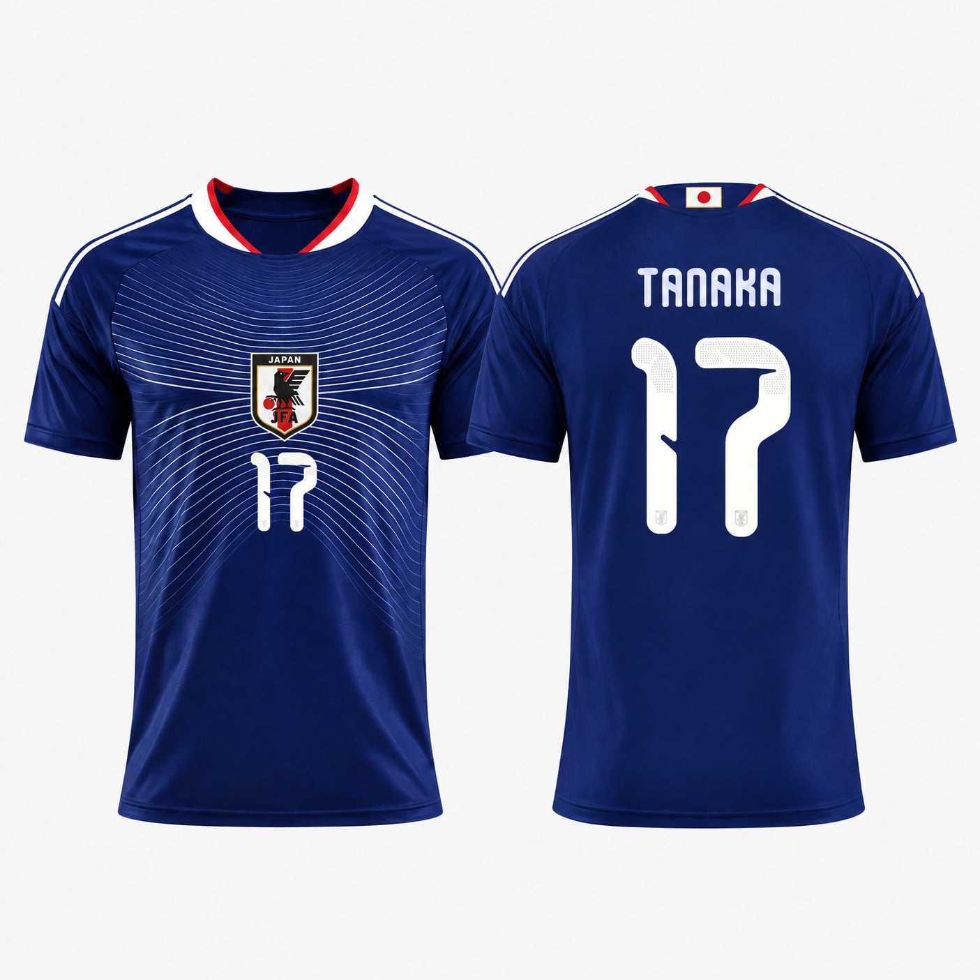 #17 Ao Tanaka Japan Soccer Jersey, front and back