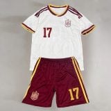 #17 Nicholas Williams Arthuer White/Burgundy Spain Youth Soccer Jersey