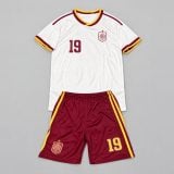 #19 Lamine Yamal White/Burgundy Spain Youth Soccer Jersey