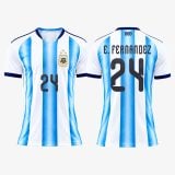 #24 Enzo Fernández Sky Blue/White Argentina Soccer Jersey