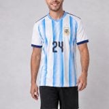 #24 Enzo Fernández Sky Blue/White Argentina Soccer Jersey