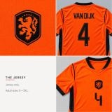 #4 Virgil van Dijk Netherlands Soccer Jersey