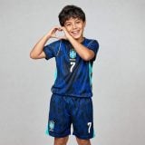 #7 Vini Jr. Navy Blue Brazil Youth Soccer Jersey