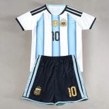 #10 Lionel Messi Sky Blue/White Argentina Youth Soccer Jersey