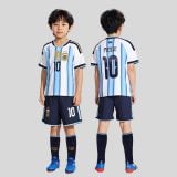 #10 Lionel Messi Sky Blue/White Argentina Youth Soccer Jersey