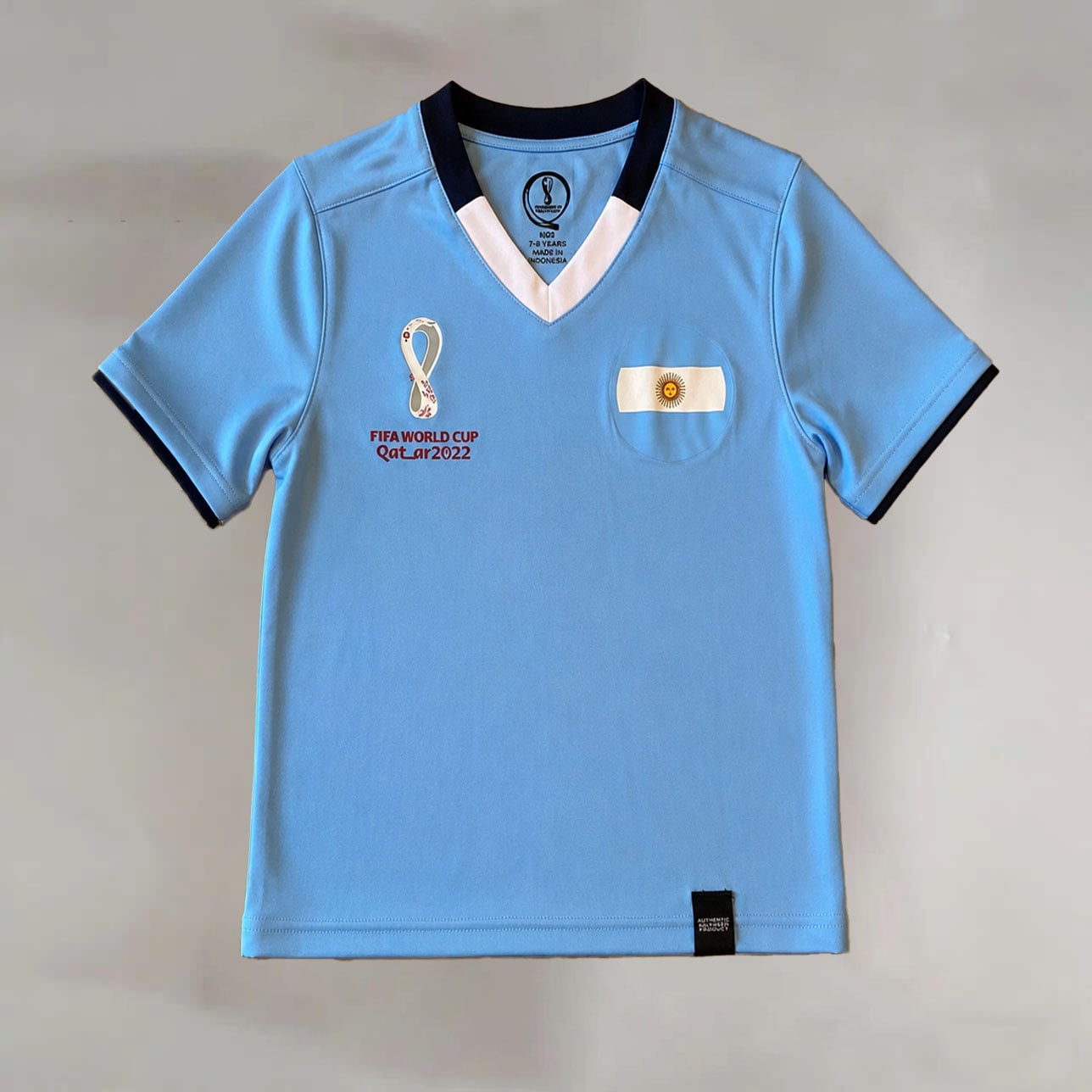 Argentina Sky Blue Classic Short Sleeve Blank Youth Soccer Jersey