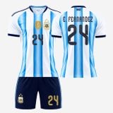 #24 Enzo Fernández Sky Blue/White Argentina Soccer Jersey