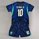 #10 Neymar Jr. Navy Blue Brazil Youth Soccer Jersey