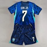 #7 Vini Jr. Navy Blue Brazil Youth Soccer Jersey