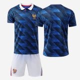 Blue Black France Home Blank Soccer Jersey