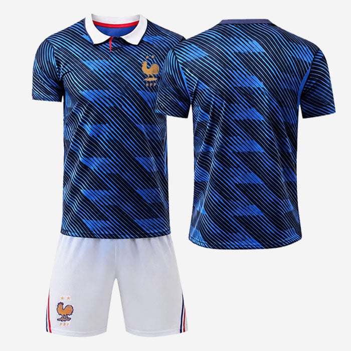 Blue Black France Home Blank Soccer Jersey