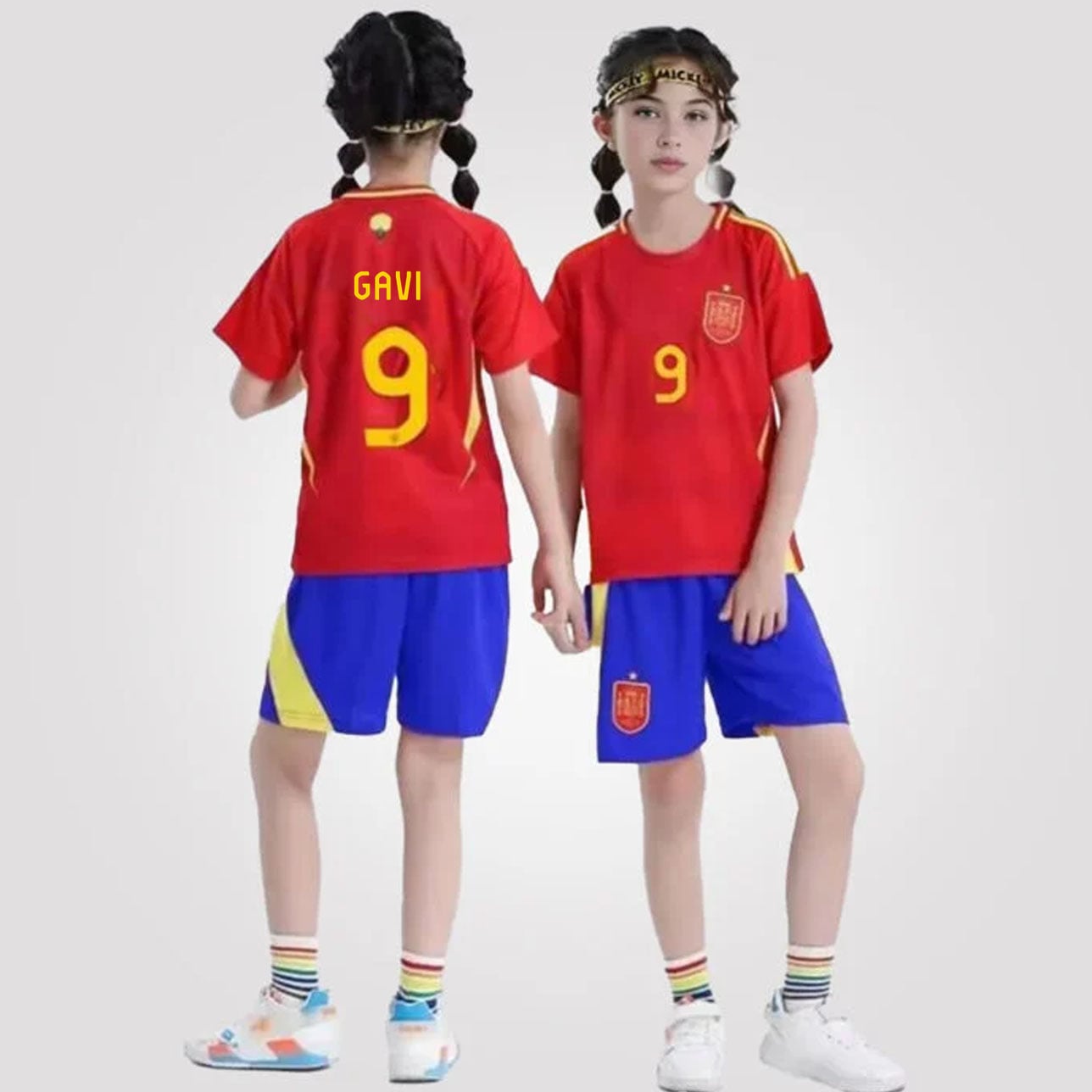 #9 Gavi Spain Home Youth Soccer Jersey