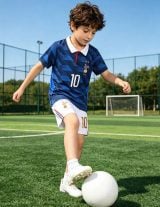 Kylian Mbappé #10 France Youth Blue/White Soccer Jersey Set