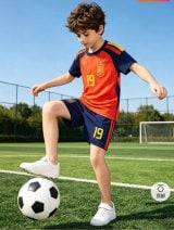 #19 Lamine Yamal Spain Youth Soccer Jersey