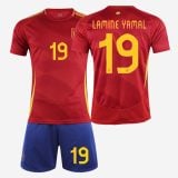 #19 Lamine Yamal Spain Home Youth Soccer Jersey