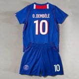 #10 Ousmane Dembélé Blue Red Paris Saint-Germain Youth Soccer Jersey