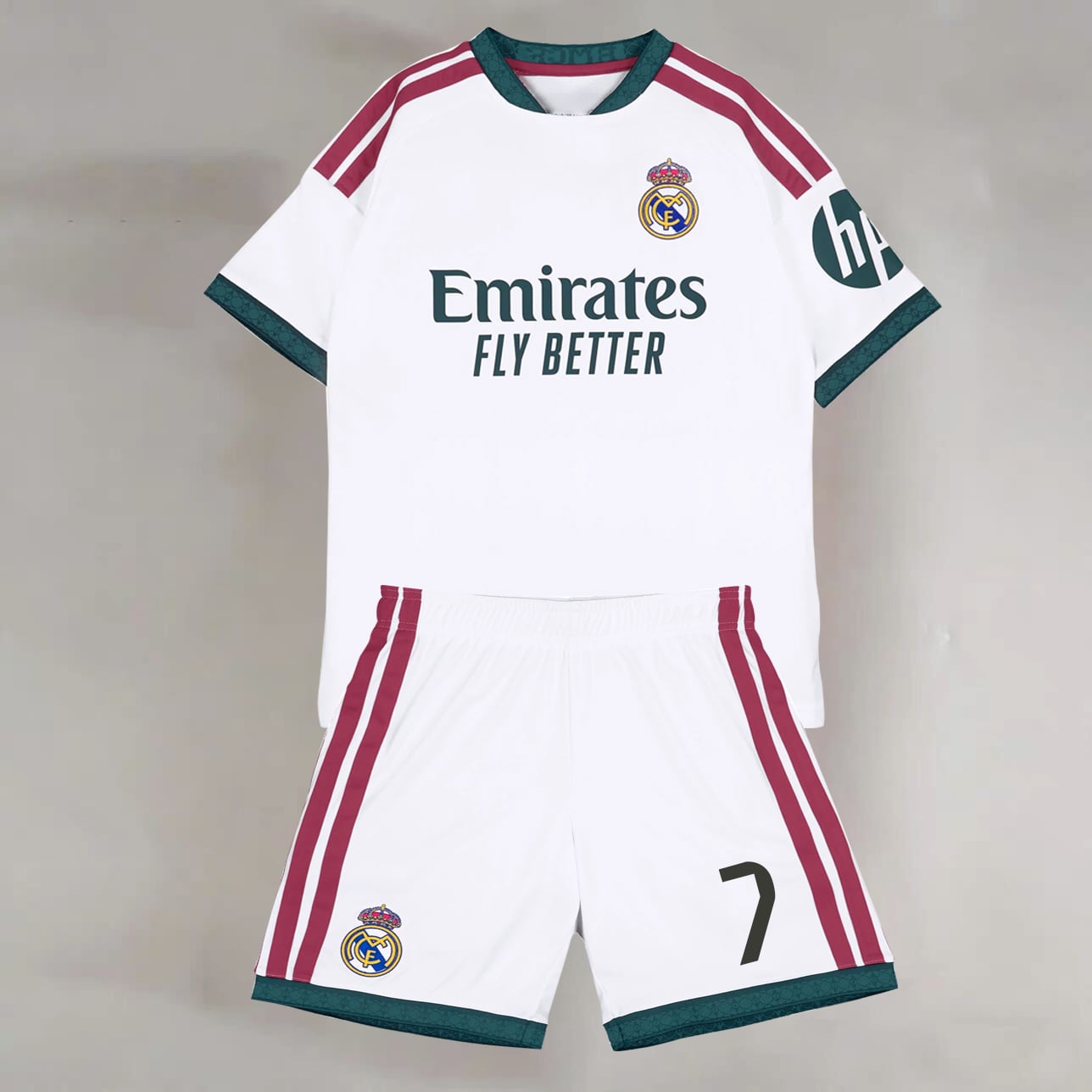 #7 Vini Jr. Real Madrid CF White Youth Soccer Jersey
