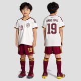 #19 Lamine Yamal White/Burgundy Spain Youth Soccer Jersey