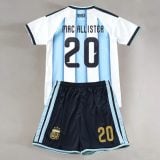 #20 Mac Allister Sky Blue/White Argentina Youth Soccer Jersey