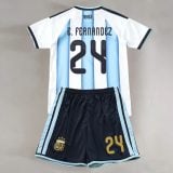 #24 Enzo Fernandez Sky Blue/White Argentina Youth Soccer Jersey